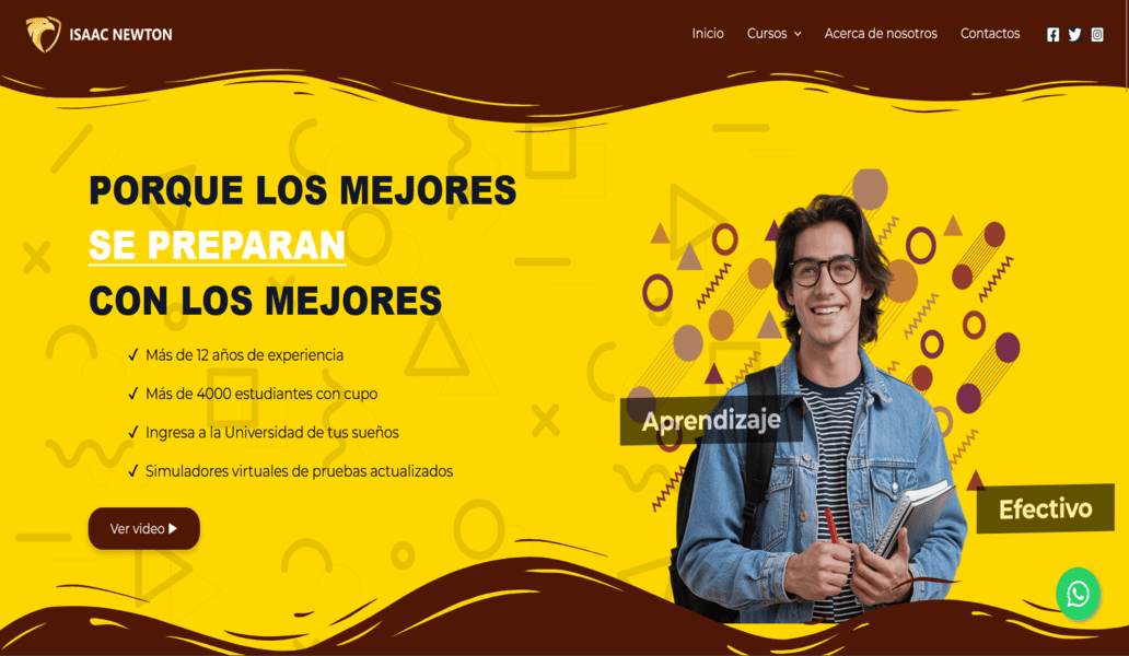 Página web de inicio personalizada y optimizada para empresas en Ecuador